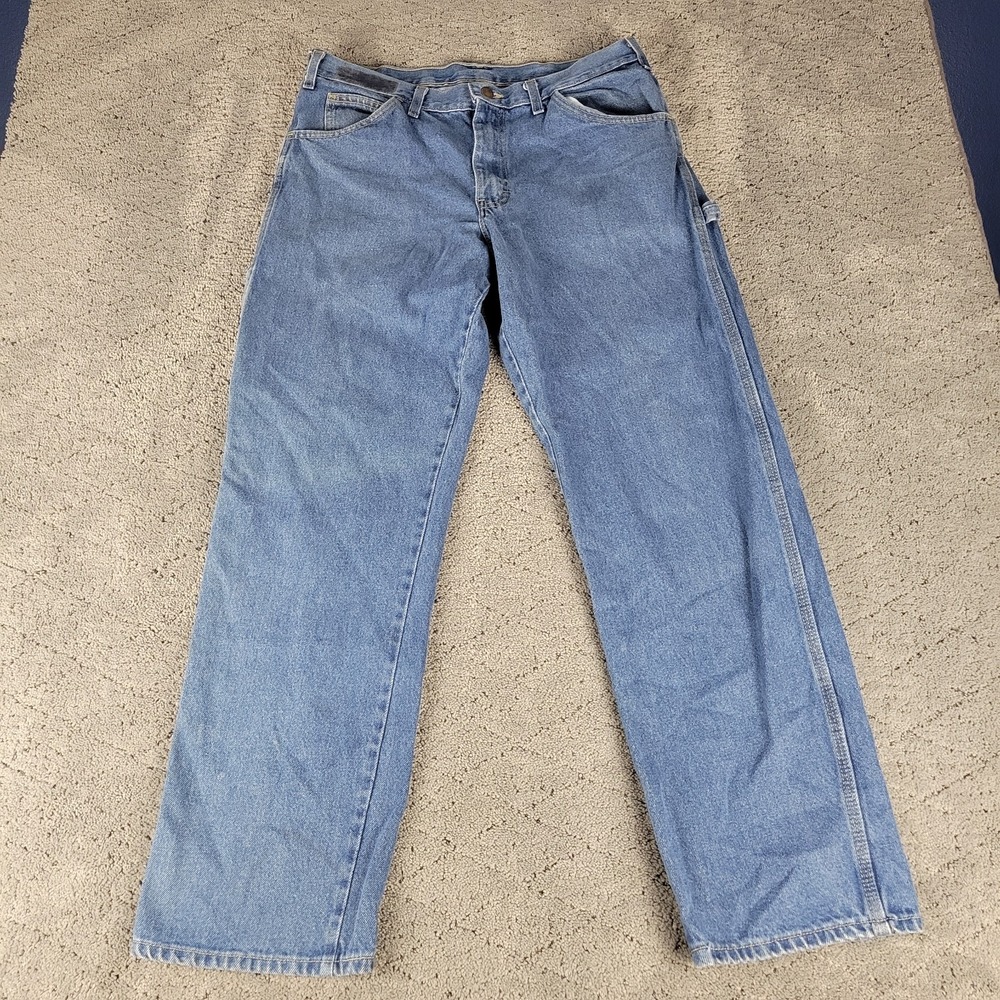 Dickies Carpenter Jeans Mens 34x31 Blue Relaxed Straight Leg Workwear Streetwear